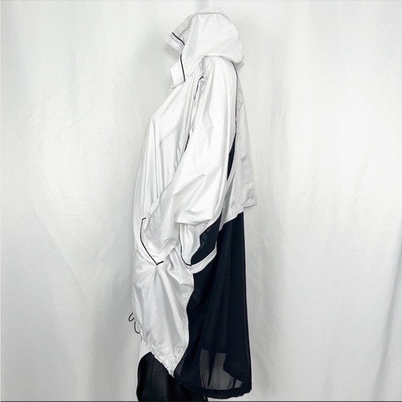 Koral B&W Front Zip &Pockets Lower Half Back Mesh Hooded Windbreaker Jacket SzXL - Picture 3 of 16